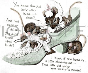 Appley Dapply Potter Mouse in Shoe Crewel Embroidery Kit Wilson