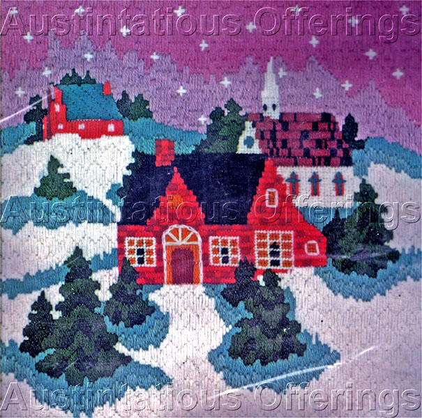 Rare American Greetings Winter VillageLongstitch Needlepoint Kit