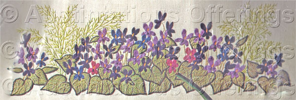 Rare Barbara Sparre Sweet Woodland Violets Crewel Embroidery Kit