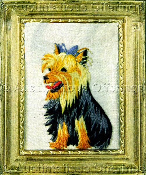 Rare Wilson Dog Crewel Embroidery Kit Mini Yorkshire Terrier